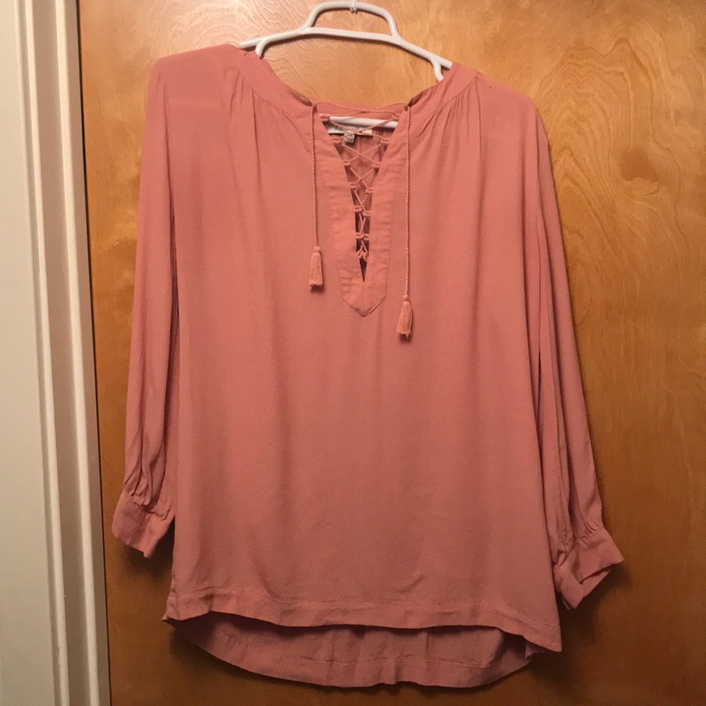 Dusty rose colored peasant top